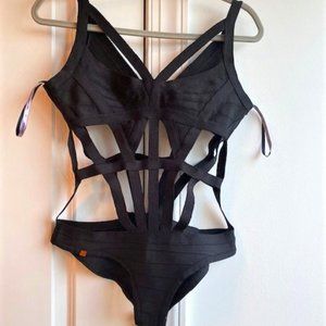 Herve Leger Black Bandage swimsuit